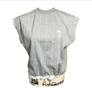 Adidas Gray White Sleeveless Tank Top